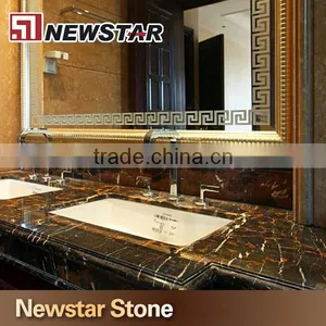 Newstar Black Bathroom Vanity Custom Cut Marble Table Top Vanity With Tops thumbnail-4