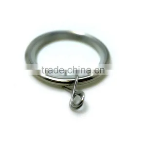 Metal Silent Curtain Rod Ring With Loose Eyelet ID35mm/OD42mm Brushed Nickel Plated thumbnail-4