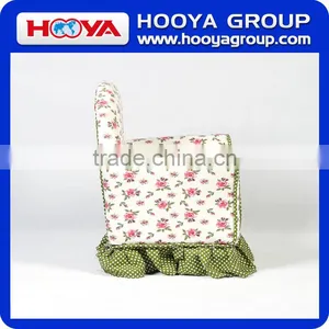 Farmhouse Style Kids Sofa,flower +green Bottom White Dots Cushion,W61cm* D43cm* H48cm,canvas+sponge+crude Wood thumbnail-2