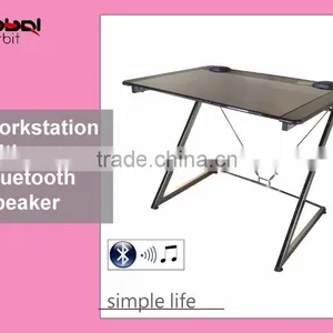 Built-in Speaker Workstation Desktop Computer Table With Bluetooth Speaker thumbnail-1