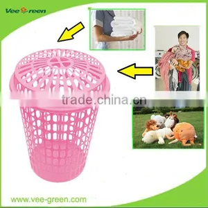 Plastic Laundry Basket/Plastic Laundry Hamper 65L thumbnail-1