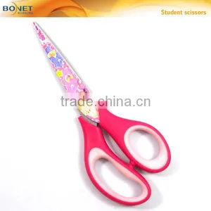 SST0027 6-1/4" Stationery PP+TPR Rubber Plastic Handle Office Scissor thumbnail-1