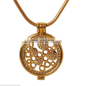 Artificial Jewellery Round Hollow Alloy Rainbow Coin Necklace thumbnail-3