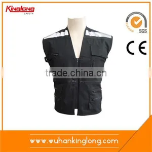 Poplin Sleeveless Work Uniform Desgin Black Safety Vest thumbnail-1