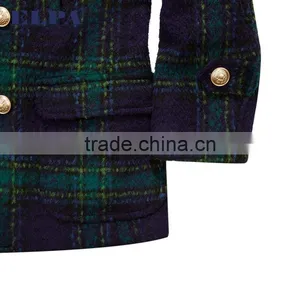 ELPA 2016 Kid's Coats Latest Design Plaid Luxury Wool Coat for Winter thumbnail-3
