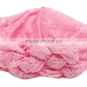 Kids Girl Elastic Lace Cross Headband, Elastic Lace Headband for Kids thumbnail-4