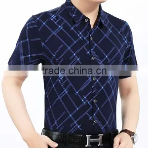 Business Casual Men Mercerized Cotton Short Sleeve Shirt thumbnail-2