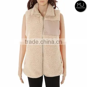 FACTORY Wholesale Monogrammed Sherpa Fleece Vest thumbnail-2