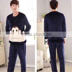 AUTUMN Fashion Purple Men Sleepwear Comfortable Shirt thumbnail-3