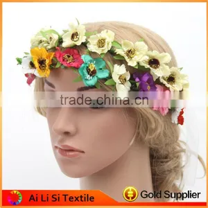 Best Selling Products New Premium Wedding Festival Flower Bride Garland Wreath Hair Headband thumbnail-1