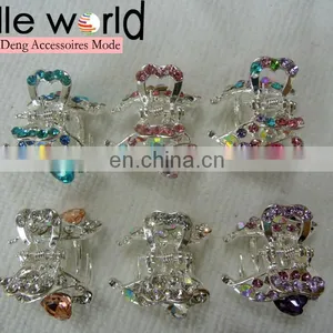 Elegant Heart-shape Rhinestone Mini Hair Claw Clips for Wedding thumbnail-2