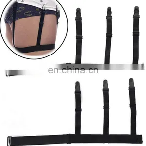 Wholesale One Pair Men's Colorful Elastic Shirt Stays Holders Garter With Non-slip Locking Clamps thumbnail-1