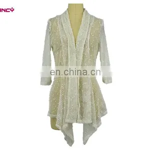 Fashionable Black and White Hit Colour Two Piece Vest Dress And Long Blouse Cardigan For Women Everyday Wear thumbnail-6