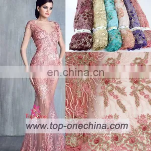 Textile China Supplier Fabric Wedding African Embroidery Lace Fabric Handwork French Lace Fabric thumbnail-1