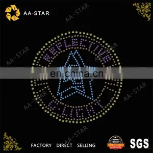 Reflective Stars Custom Iron on Rhinestone Appliques for T-shirts thumbnail-1