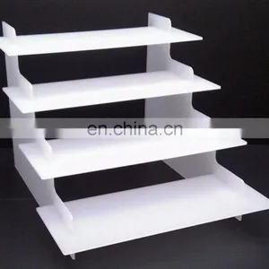 4 Step White or Clear Acrylic Display Stand thumbnail-1