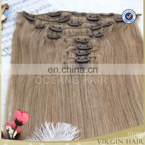 Top Grade Unprocessed 100% Virgin Hair Grade 7a Virgin Human Hair Clip in Extensions thumbnail-2