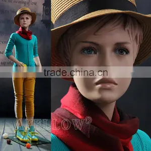 Engraving Head Cheap Fiberglass Children Mannequin Realist Kids Dummy Manikin KD8 thumbnail-1