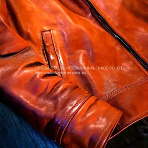 2021 High Quality Classic Men's Genuine Cowhide Leather Jacket thumbnail-3