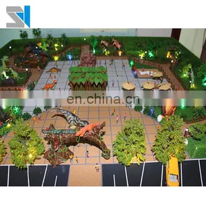 Dinosaur Park Architectural Maquette for Real Estate & Construction Display With Miniature People thumbnail-1
