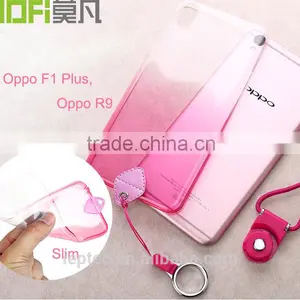MOFi Original Gradient Color TPU Soft Case for OPPO F1 Plus, Mobile Phone Lanyard Pouch Slim Silicone Back Cover for OPPO R9 thumbnail-1