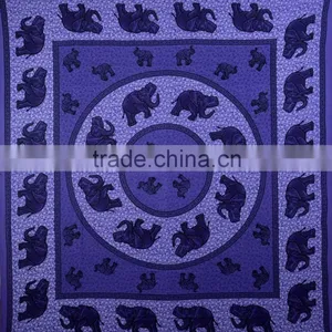 Indian Tapestry Cotton Purple Mandala Elephants Vintage Wall Hanging Tapestries Throw Bedsheet thumbnail-1