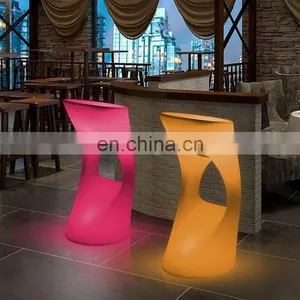 Gold Stainless Steel Light up Cup Shaped Led Bar Cocktail Table Led Chairs Bar Tables Bar Stools Nightclub Furniture thumbnail-2