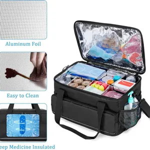 Big Insulated Medical Bag With Adjustable Dividers, Easy Clean Trauma Bag, Medicine Supplies Storage Bag thumbnail-5