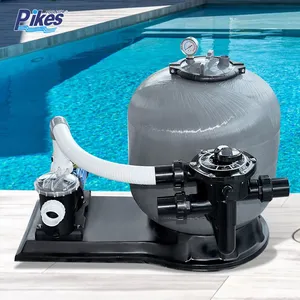 Side Mount Outdoor Sand Filter Pump Combo With Glass Fiber Tank Full Filtration System for Swimming Pools Easy Operation thumbnail-1