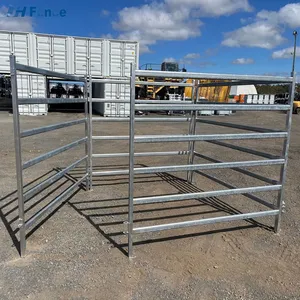 6ft Portable Heavy Duty Galvanized Metal Round Pen Cattle Corral Livestock Farm Yard Fence Panels thumbnail-2