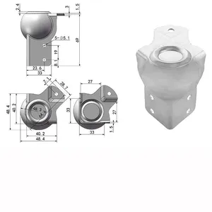 5 Holes Professional Classic Brace Ball Corner With Offset Heavy Duty Flight Case Hardware for Road Case/Studio Equipment thumbnail-2