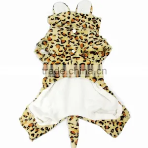 Hot Selling Autumn Winter Double Layer Velveteen Fleece Four Legs Style Leopard Pet Overcoat Dog Apparel thumbnail-3