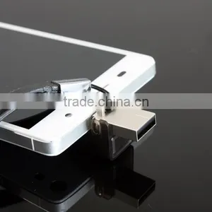 Slim Metal Otg Usb Flash Drive With Plastic Case in Silver Color thumbnail-2