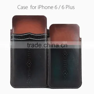 Fading Color Genuine Leather Mobile Phone Tube for IPhone 6/6plus for Women/Lady thumbnail-1