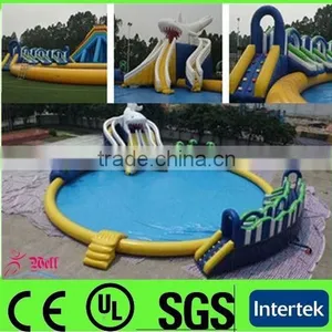 Summer Hot Sell Inflatable Water Pool With Slide for Commercial Use thumbnail-1