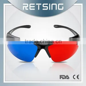 Beautiful Designer Plastic Vision Red Blue 3d Plastic Glasses for Cinema and Tv-KX30 thumbnail-2