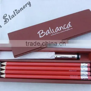 7"HB 8 Pcs Red Wooden High-grade Pencil Case With Compartments thumbnail-1