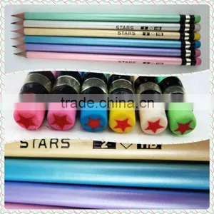 7"HB Standard Wooden Star Eraser Pencil With Logo thumbnail-1