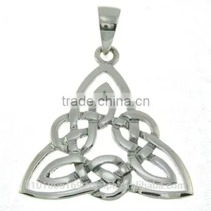 Large Celtic Trinity Knot Silver Pendant, Pn78 thumbnail-1