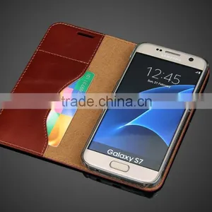 SSZ Luxury Oil Wax Grain Leather Case for Samsung Galaxy s7 Wallet Holder Case With Card Slot for s7 thumbnail-5