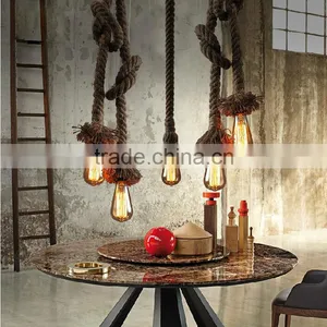 Retro DIY Art Hemp Rope Pendant Light 100cm Creative Hemp Rope E27 Lamp Length Can be Customized thumbnail-5