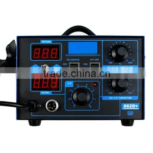 2in1 862D+ 110V SMD Rework Soldering Station + Soldering Iron Hot Air Gun 110V thumbnail-2
