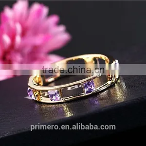 High Quality Style Hollow 18K Gold Plated Square Crystal Bangle Best Gift thumbnail-6