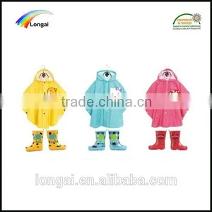 Kids Wholesale PU 100% Waterproof Raincoat Poncho thumbnail-3