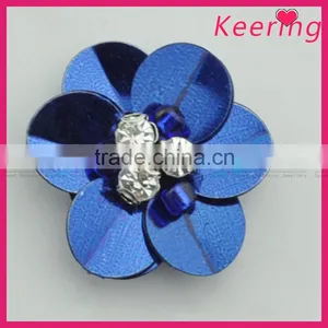 Summer Fashion Flowers Cloth Patches in Dark Blue thumbnail-2