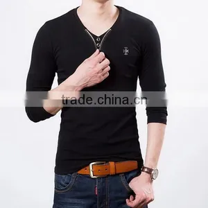 Design New Products Printing Stylish v Neck Men T-shirt thumbnail-1