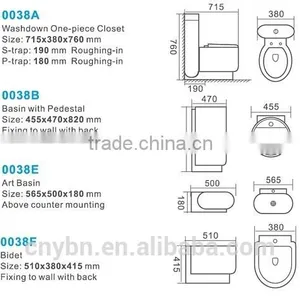 Sanitary Ware Ceramic One-piece Toilet Basin Bidet 4 Sets thumbnail-2