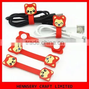Customized Shape and Logo Soft Pvc Rubber Plastic Cable Holder thumbnail-1