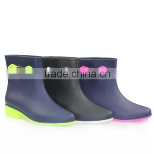 Fashion PVC Jelly Wedge Heel Garden Rain Boots Women thumbnail-1