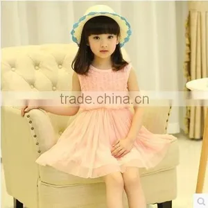 Kids Girls Dress Summer 2015 Lace Embroidery Dress Princess Rose Children Cotton Short Sleeved Dress thumbnail-1